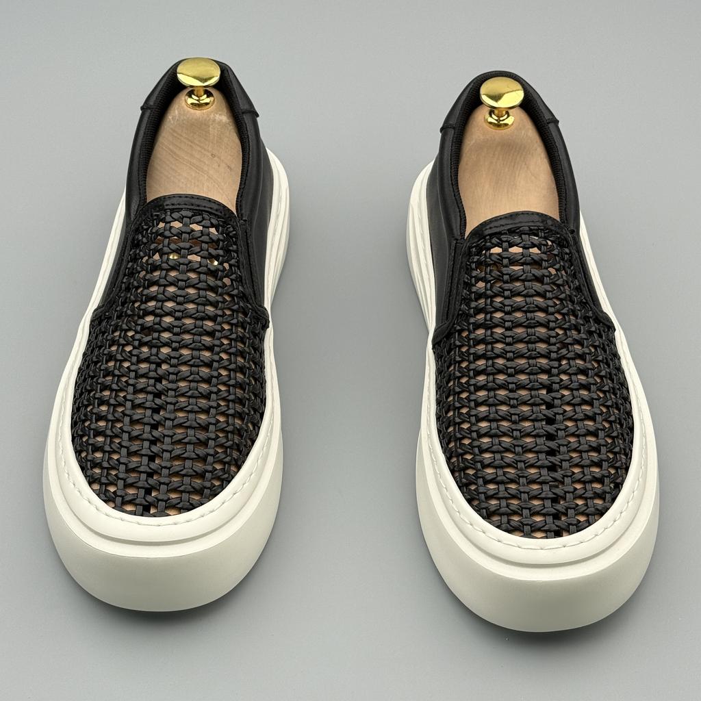 Fashion Summer Fashion New Men's Comfort Air Mesh Breathable Platform Casual Shoes Male White Black Walking Sneaker Flats Loafers