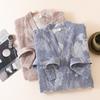 Cotton and Linen Nightgown Robes for Spring and Autumn Thin Mid-Length Lace-Up Bathrobe Casual Loose Women's Bathrobes
