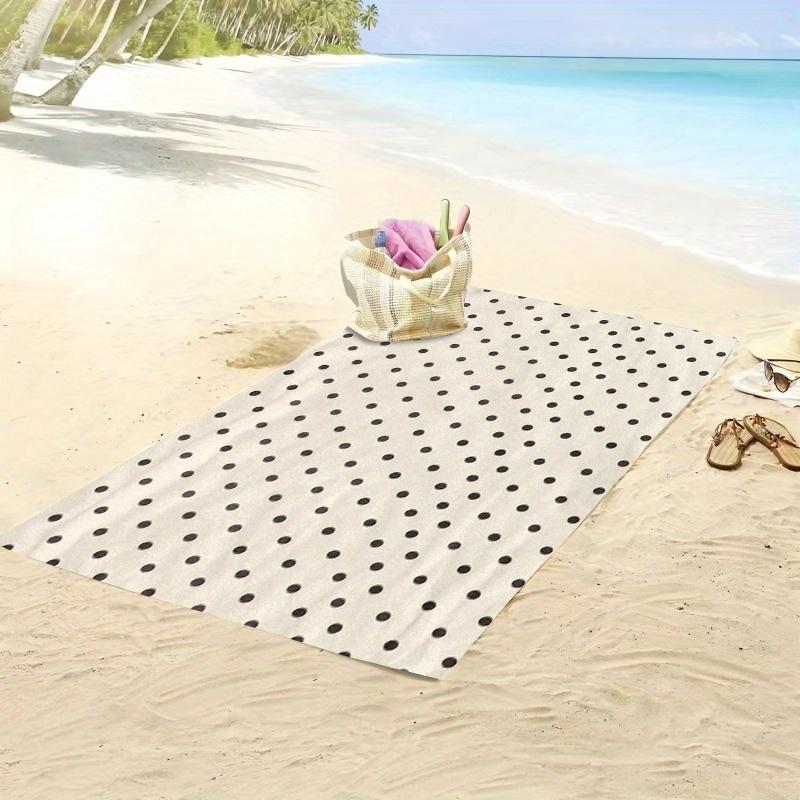 Minimalist Black Polka Dots Oversized Beach Towel, Soft Quick Dry Microfiber for Pool Travel Spa