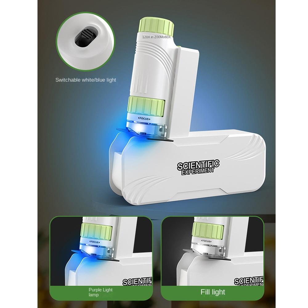 With LED Light Portable Handheld Microscope Toy Mini Microscope for Kids  Student Science Lab