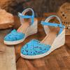 Hot Selling Fashion Closed Toe Wedge Sandals - Thick Sole, Waterproof Platform, Single Strap Espadrille Heel.