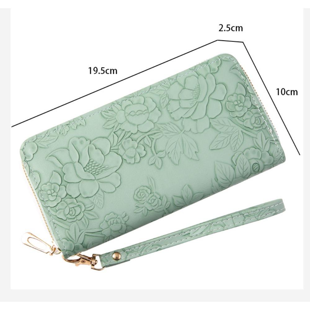 Long Zipper Clutch Bag, Enlarged Mobile Phone Bag, Embossed Design, Large Banknote Clip, Simple Women's Wallet Tide