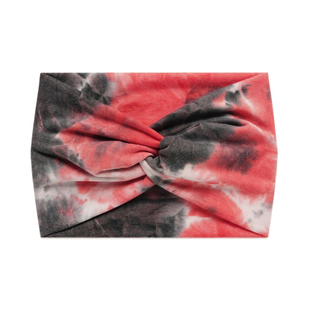 18Cm Print Cross Yoga Sports Headband Knotted Retro Cashew Wide Edge Tie Dye Headband Headscarf
