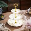 Ceramic Three-Tier Pastry Stand: English-European Style Fruit Bowl, Cake, Candy, and Snack Plate for Afternoon Tea.