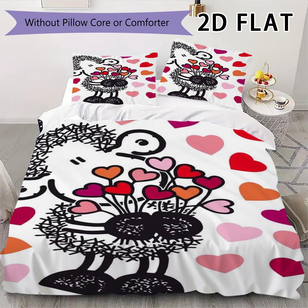 Sheepworld Muster Bettwäsche Steppset Steppdecke Kissenbezug Heimdekoration Geburtstagsgeschenk (1 Bettbezug + 2 Kissenbezüge (ohne Füllung)) 135x200cm white
