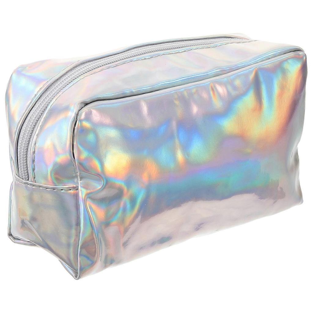 Cosmetic Bag Hand Makeup Pouch for Storage 1Pcs Silver Waterproof Organizer
