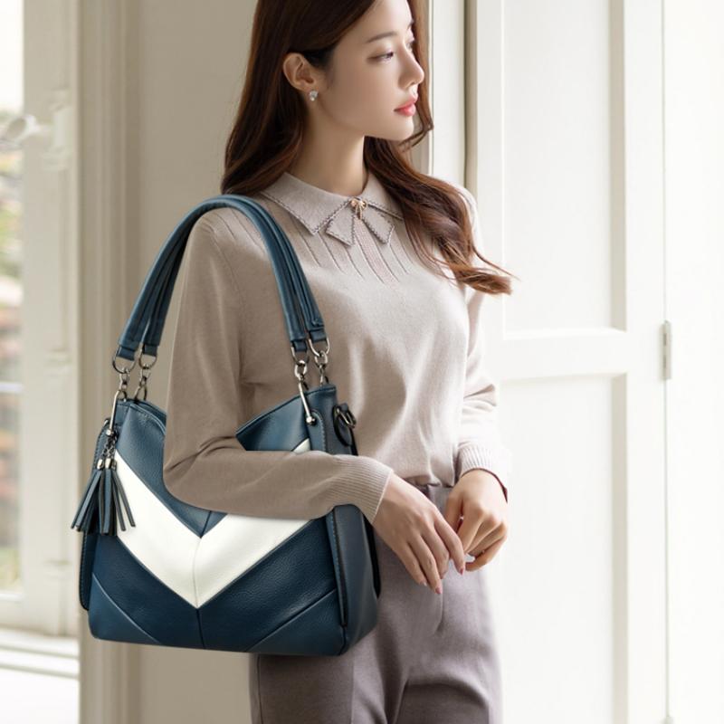 2024 New Luxury Handbags Women Bags Designer High Quality Leather Handbag Lady Shoulder Bag Fashion Striped Crossbody Bags For Women