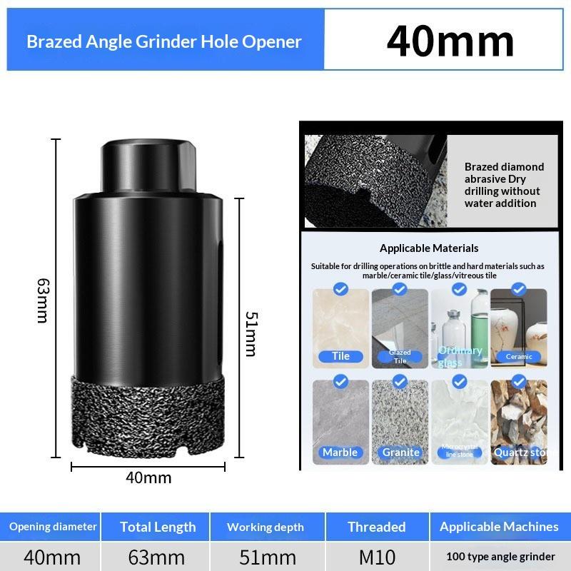 1Pc M10 35Mm Diamond Brazed Dry Core Drill Bit – Hole Saw Cutter For Porcelain Tile, Marble, Glass & Granite