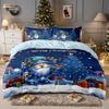 3pcs Christmas Eve Santa Claus print chipless duvet set, multi size dormitory bedding, holiday decoration, machine washable