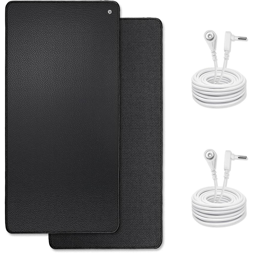 Confezione da 2 Tappetini di Messa a Terra 10x26,7 POLLICI 2 Cavi di Messa a Terra Comfort del Sonno Equilibrio Lavoro Benessere Morbido Riutilizzabile Collegamento Facile Uso Casa Ufficio