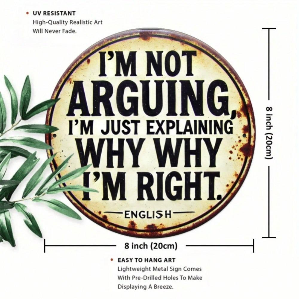 Funny Round Metal Wall Sign Home Decor Gift