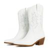 DoraTasia Retro Embroidered Cowgirl Ankle Western Pointed Toe Chunky Mid Heel Leisure All Match For Woman