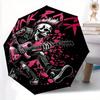 1pc Punk Rock Skeleton with Punk Rock Logo - Automatic Opening Umbrella, Portable Folding Design, 8-Bone Iron Frame Outdoor Umbrella, Festival Gi