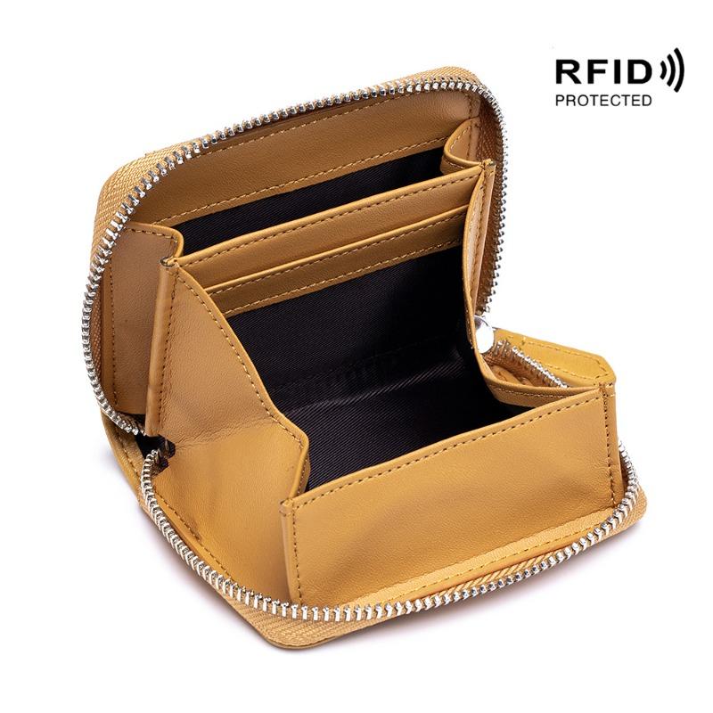 

Japanese-style change bag, genuine leather foreign trade RFID anti-theft brush, men s and women s zipper, coin storage classification, change bag