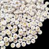 Acrylic Alphabet Beads: 4x7MM White Background with Gold Letters for DIY Jewelry and Crafts