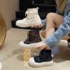 Fashion Women Ankle Sock Boots Flats Platform Shoes Dress Fashion New 2024 Winter Casual Women Boots Walking Travel Lace-Up Female Botas