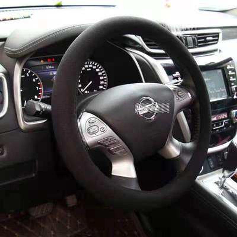 

Violent Bear Winter Short Plush Protective Case for Car Decoration Pure Version Steering Wheel Cover [Ice Silk] Black
