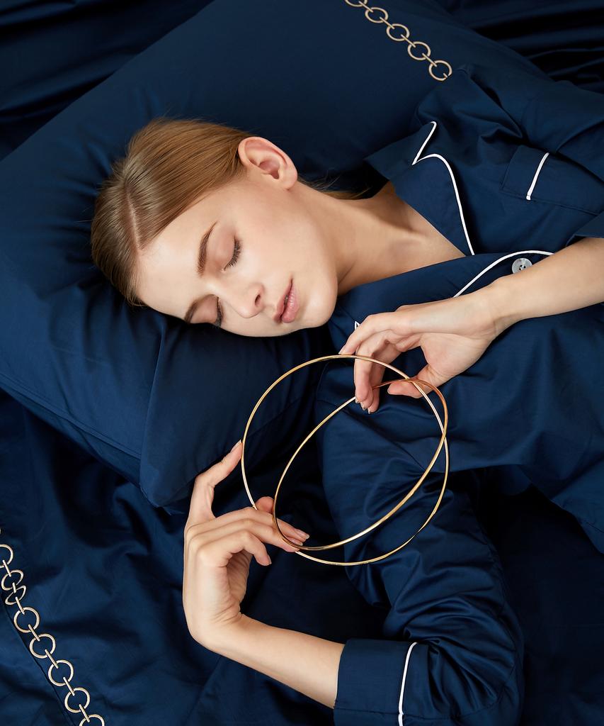 Keulaunguseu Hotel Collection Salute Cotton Pajama Set Navy