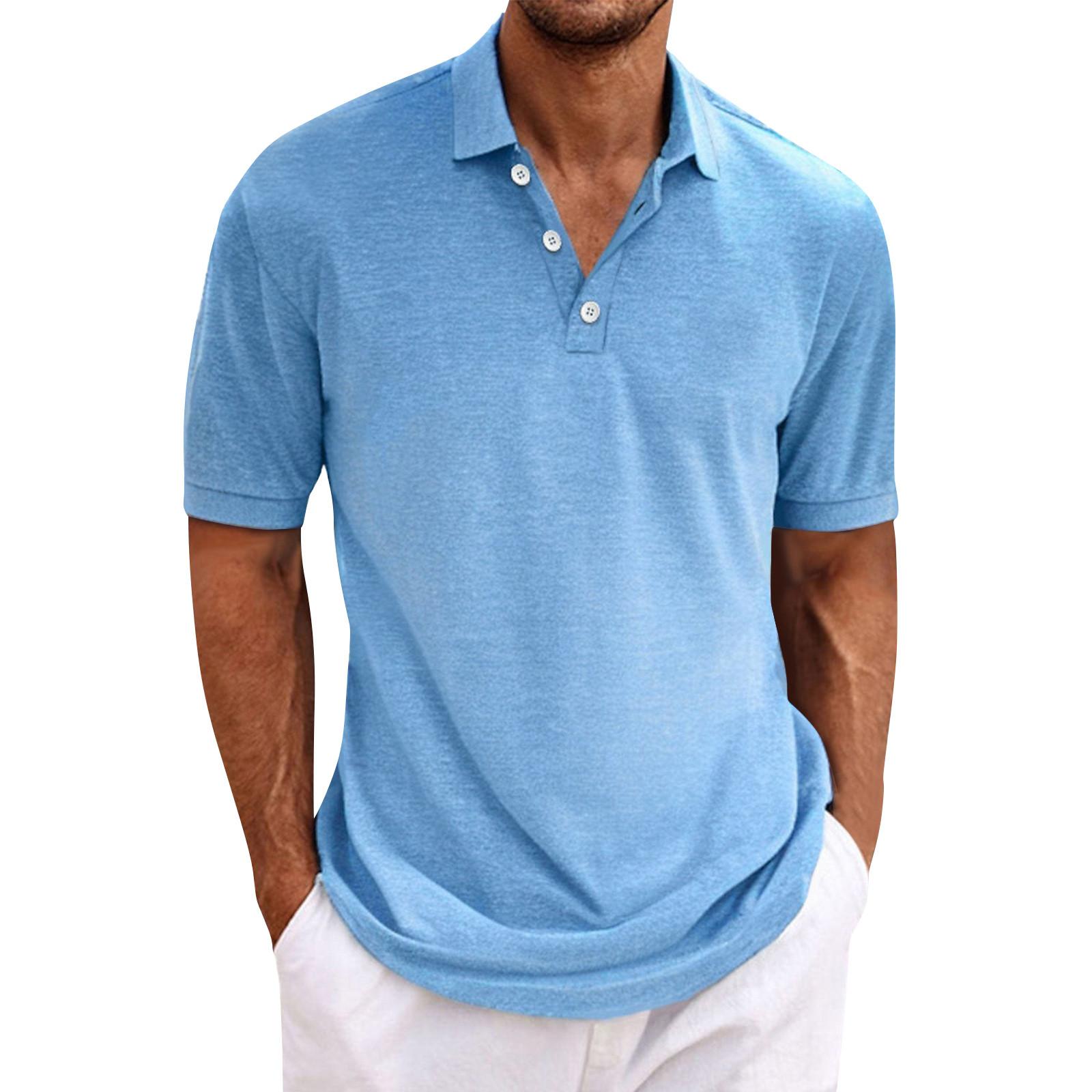 

Мужская рубашка для гольфа, повседневная спортивная, с V-образным вырезом, ребристый воротник, с коротким рукавом, модная, повседневная, однотонная, однотонная, весна-лето, стандартная посадка M