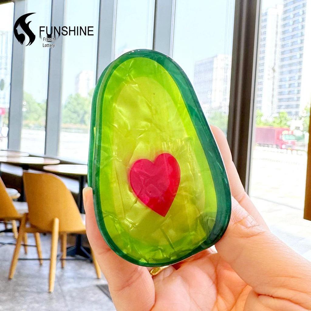 Trendy Fruit Series Hair Clips: Lemon, Avocado & Heart-Shaped Claws