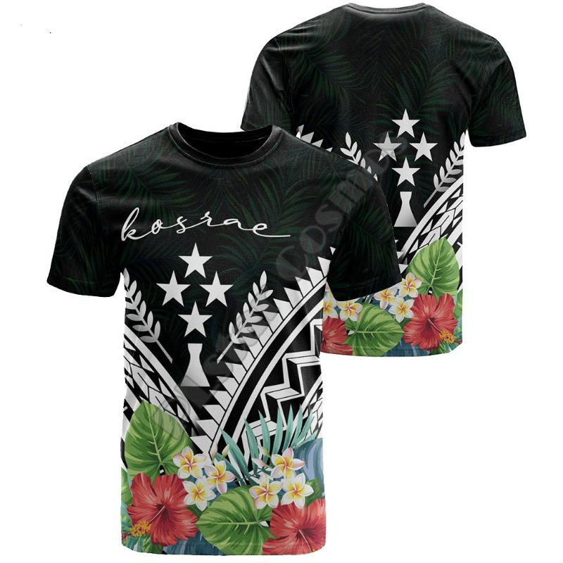 

Полинезийская модная одежда 8 красочных топов для мужчин и женщин 3D-печать футболка с коротким рукавом Kosrae 3D печать 2021 5XL