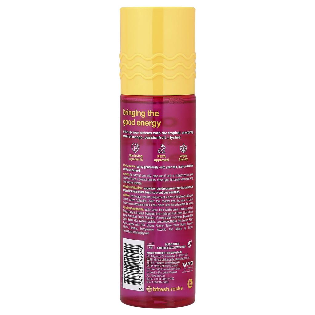 b.fresh, I'm on Paradise Time, Invigorating Hair + Body Mist, Mango + Passion Fruit, 221ml (7.5 fl oz)