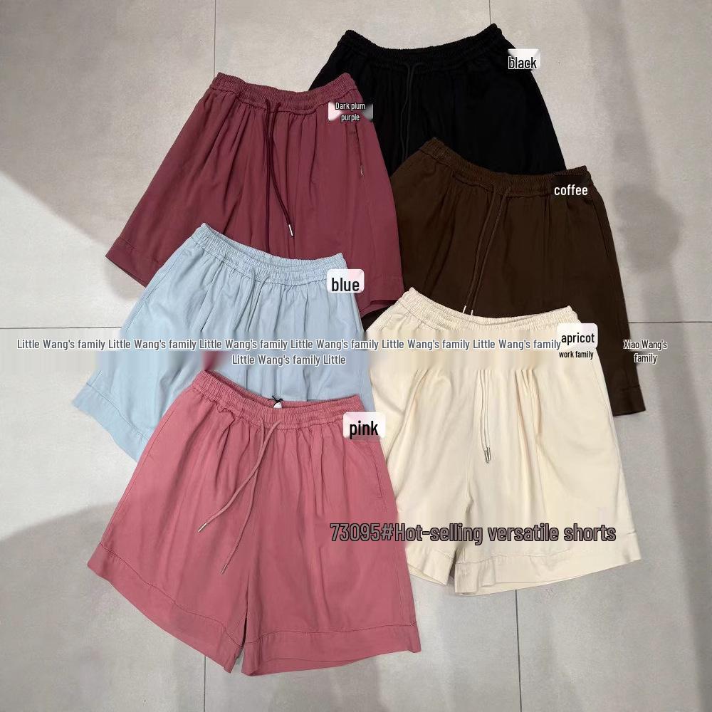 

Xiao Wang s Korean Style Elastic High Waist Loose Plus Size Wide Leg Shorts One Size