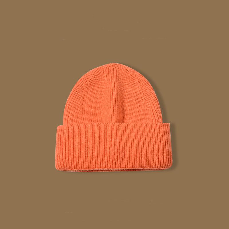 High Quality Solid Color Hat Women's Autumn and Winter Wool Hat Warm Ear Protection Cold Hat Versatile Face Small Knitted Hat Men's Windproof