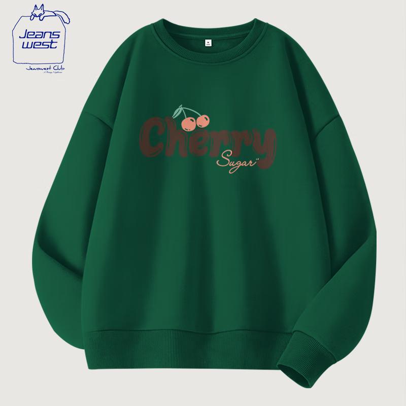 JEANSWEST CLUB Women's Loose Fit Round Neck Sweatshirt