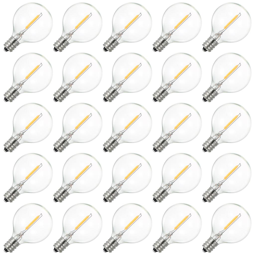 Tomshine A C230V Globe LEDs G40 Bulb Lamp 25 Pack E12 Base Socket Holder IP44 Water Resistance Warm