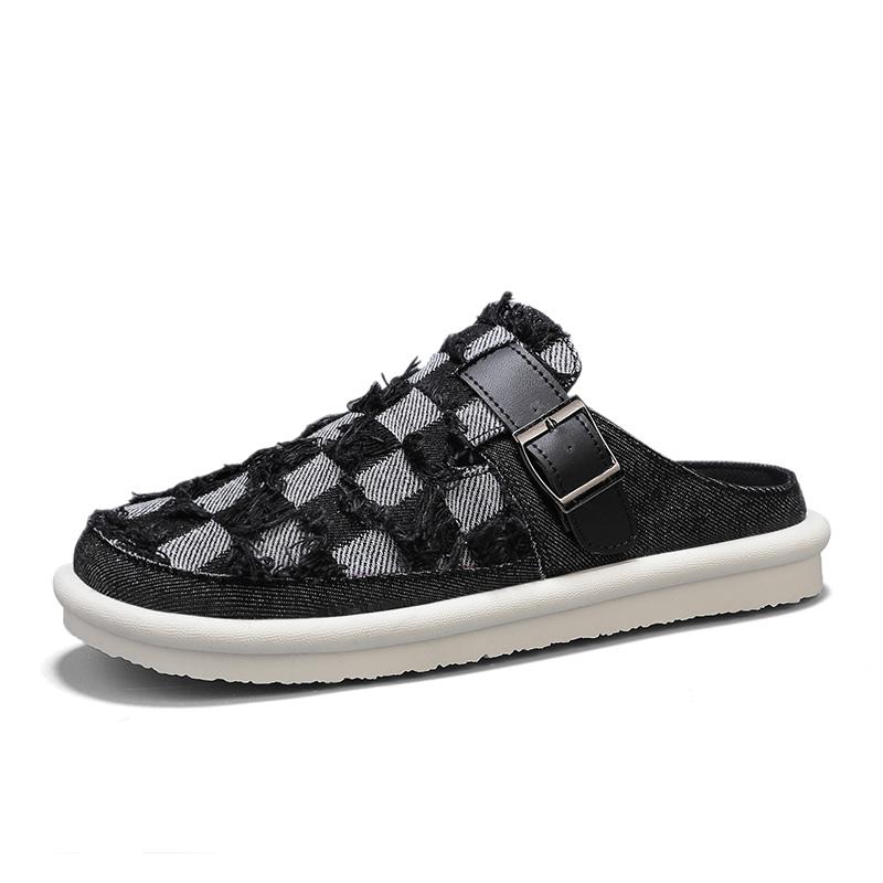 Men's fashion leisure slippers summer outdoor breathable walking shoes indoor lightweight soft one stirrup home shoes 2025 new