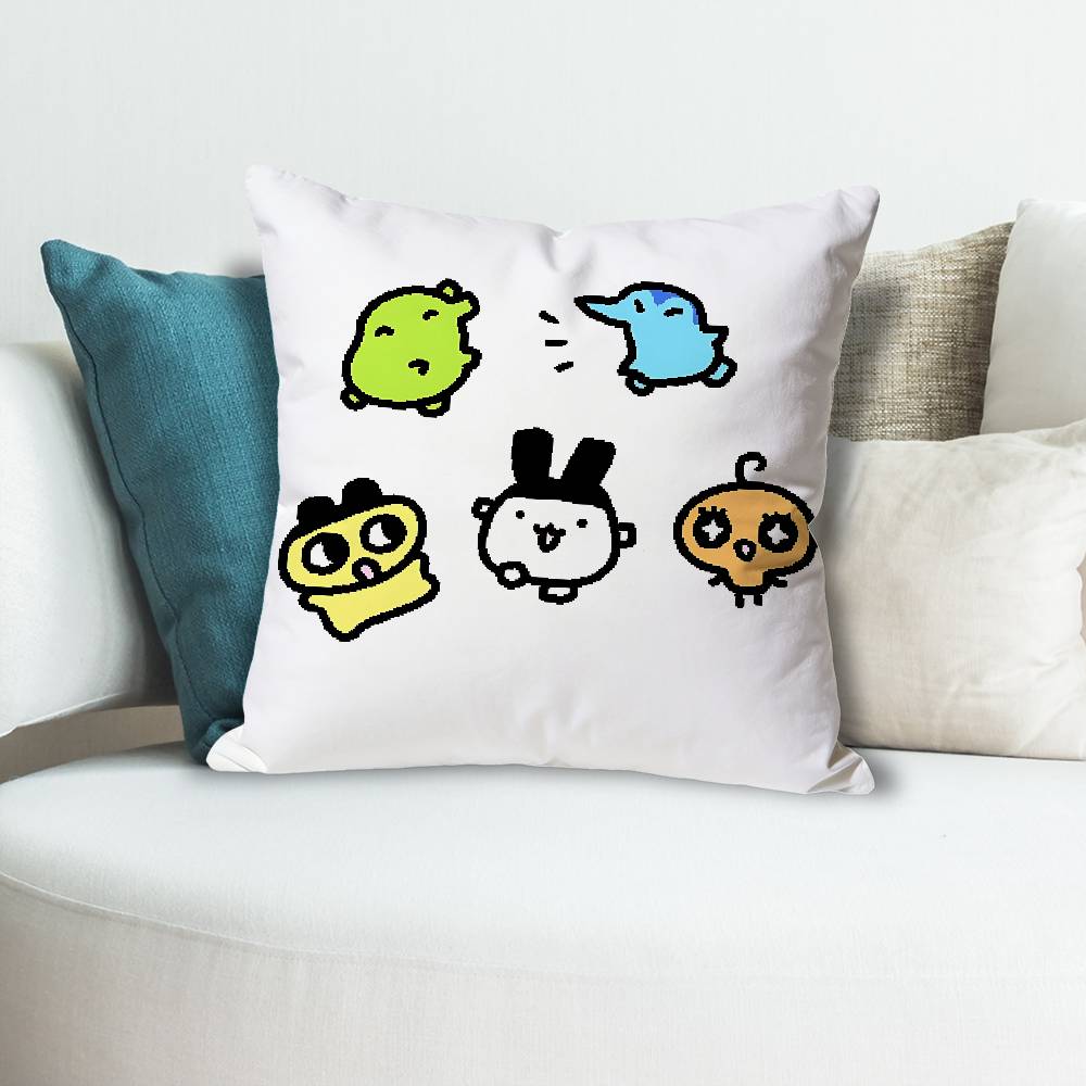 

TTamagotchi Cute MMametchi Anime Celebrity Merchandise AllMatch Printed Pillow Case Sofa Car Office Room Decoration Protector 30x30 cm