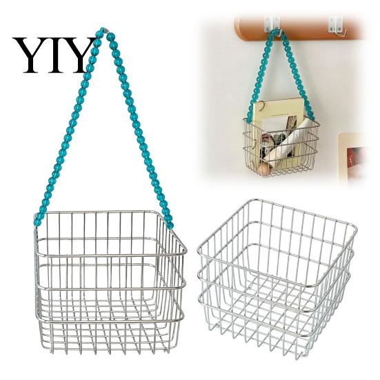 Hollow Grid Organizer Stainless Steel Storage Basket, Desktop And Wall Mount Placement Wire Bin Organizer, Breathable Metal for Kitchen Pantry