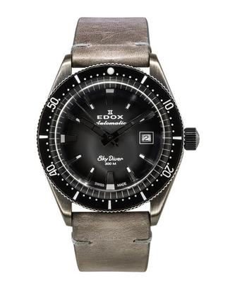 Skydiver Limited Edition Skórzany pasek Szara tarcza Automatyczny zegarek do nurkowania 80126 3VIN GDN 300M męski