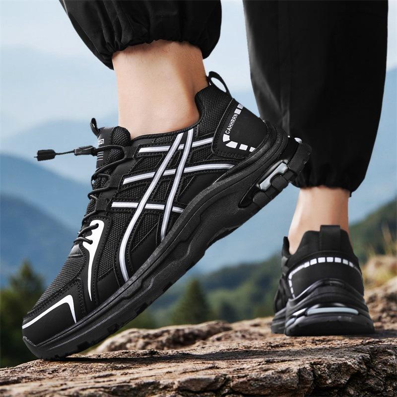 Four Seasons Trend Fashion Low-top Foot Hiking Shoes Contrast Colors Men's Outdoor Casual Sneakers Student Platform Shoes