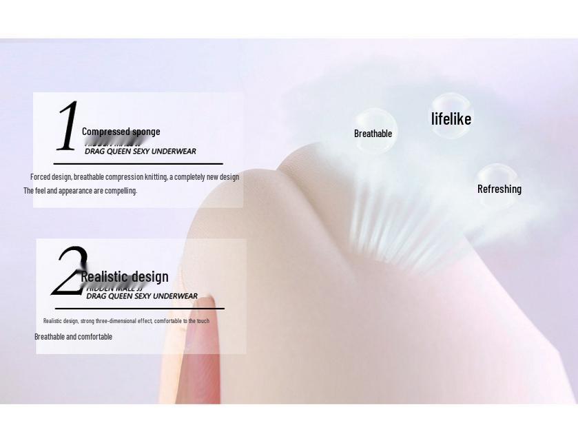 Mandaino Crossdresser One-Piece Thong with JJ Concealment and Fake Vagina for COS