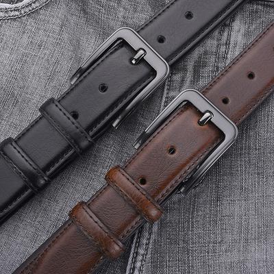Men'S Retro Leather Pin Buckle Belt Simple Belt Trendy Belt