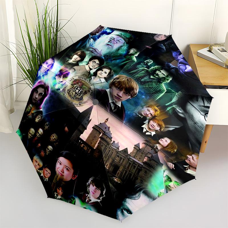 

1pc Harry Potter Hogwarts Castle Characters Umbrella with Plastic Handle,Cartoon Pattern,Suitable for All Seasons Multi-functional Umbrella325
