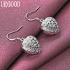 925 Sterling Silver Heart AAA Zircon Earrings Wedding Jewelry