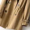 Casual Loose Trench Coat Korean Style British Fashion Spring Autumn Waist Belt Long Coat Petite Women Jacket