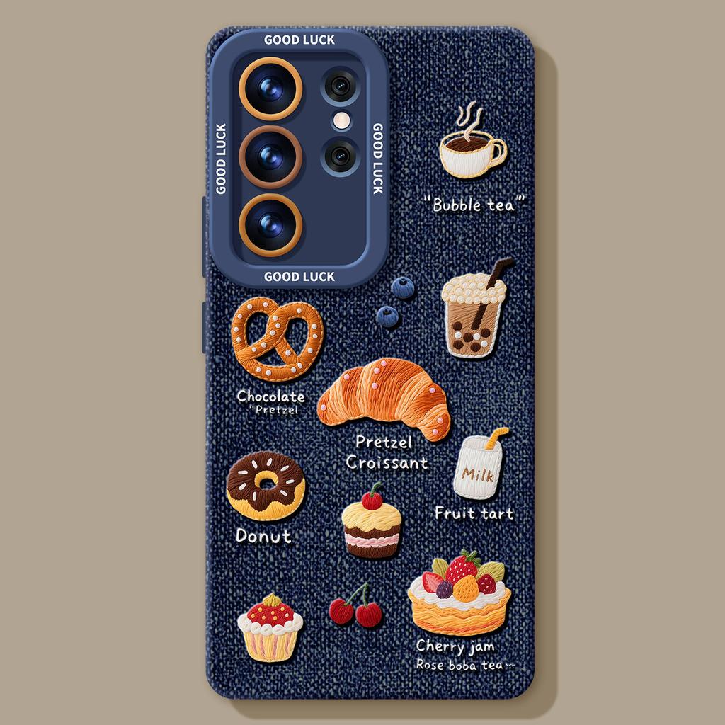 Denim Brot Handyhülle ist geeignet für Samsung GalaxyS26 Silikon S25 + Lanyard S24ultra neues S22 Set