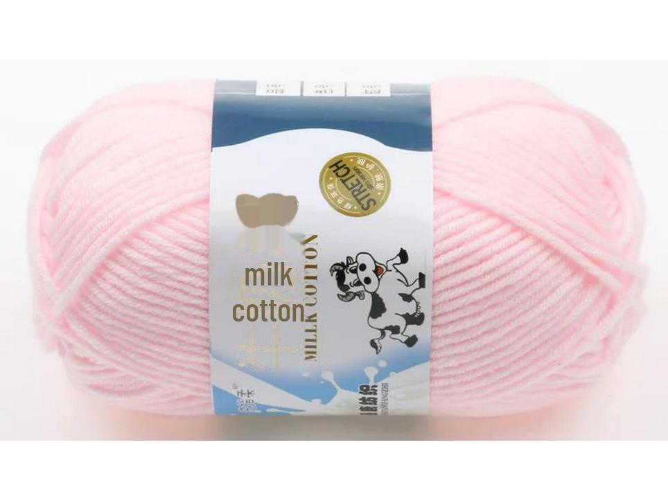 5-Strand Milk Cotton Baby Wool Hat & Scarf Hand-Woven Medium-Thick Yarn Set