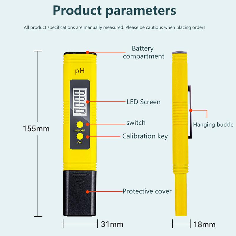 Ph Meter Aquarium Pocket Pen Digital 0.01 Ph Measuring Water Quality Purity Automatic Calibration For Laboratory Aquarium Pool