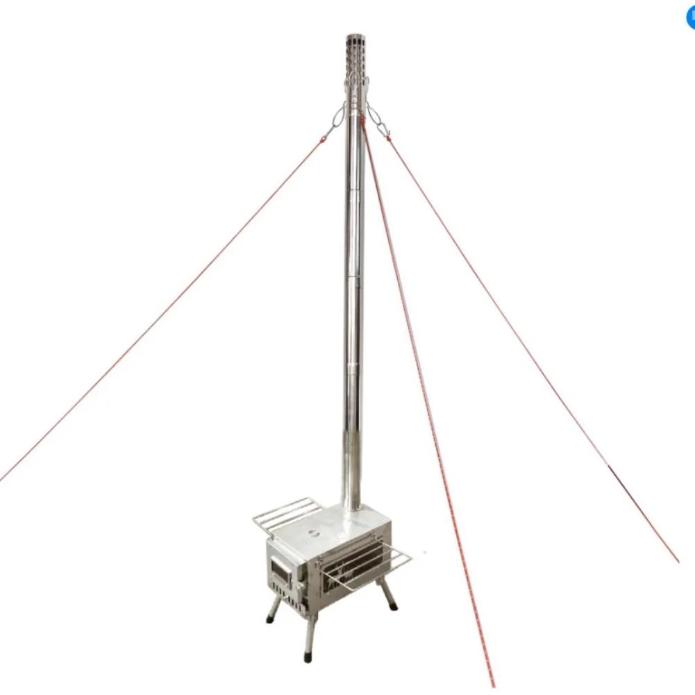 Heat Dissipating Adjustable Smoke Exhaust Pipe Made of Stainless Steel for Wood Burning Stove and BBQ Use to Prevent Tent Damage