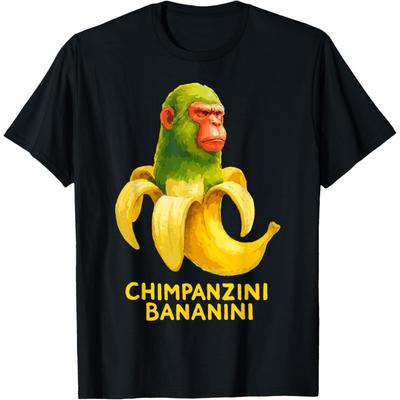 Watercolor Monkey Meme Italian Brainrot Chimpanzini Bananini T-Shirt
