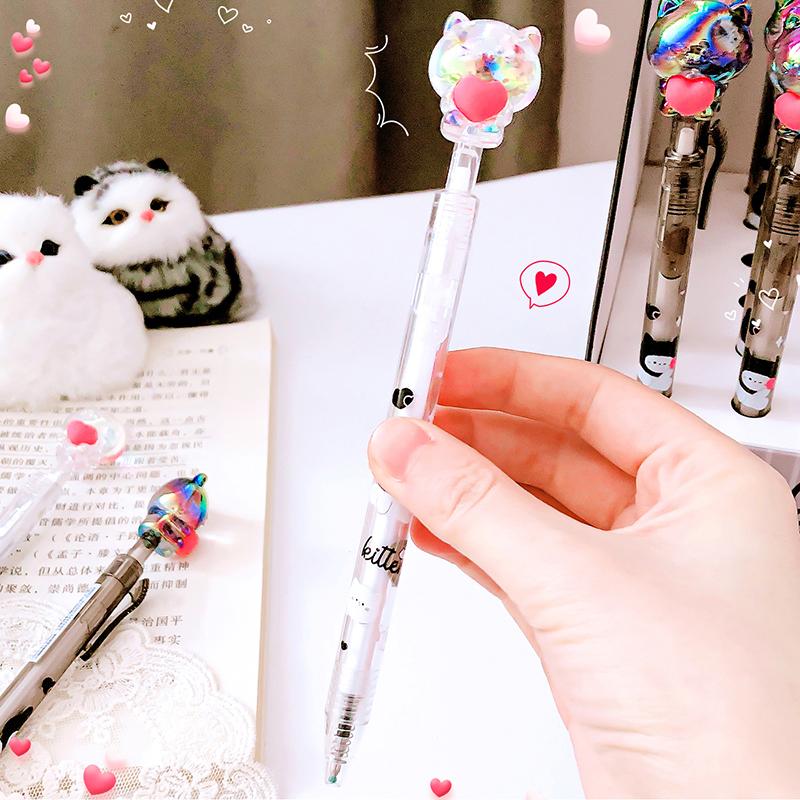 Kawaii Cat Black Ink Gel Pen School Office Supplies Stationery items Gift Students Cute pens pretty Aesthetic stationery