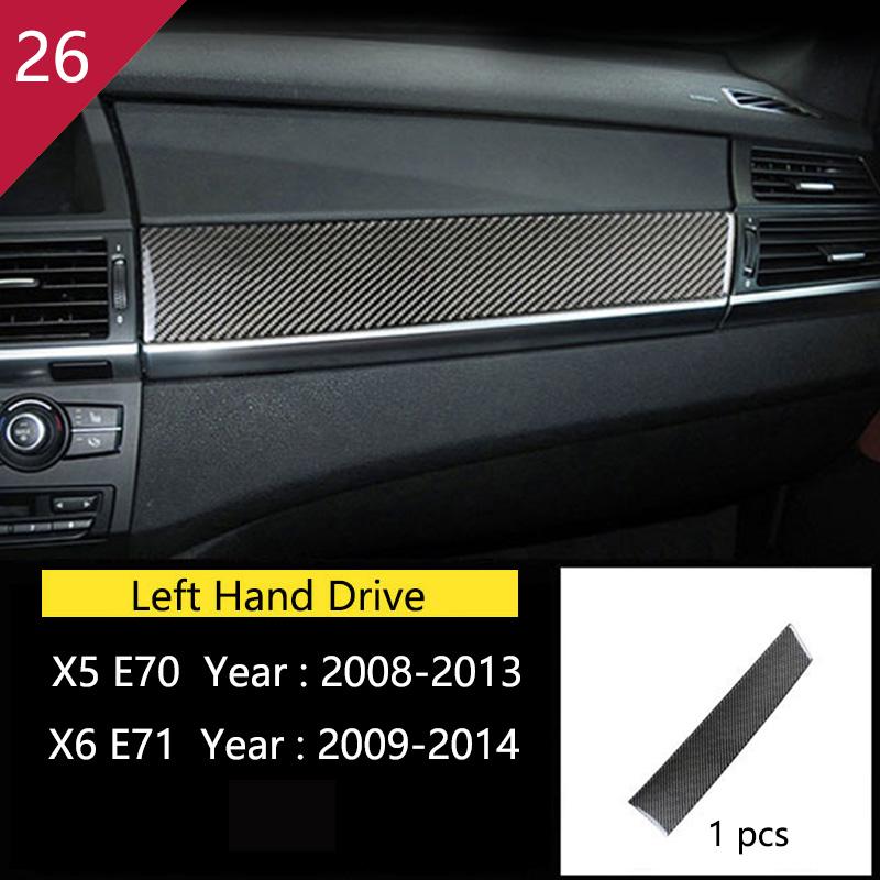 AAACH1 For BMW X5 X6 E70 E71 Accessories Car Interior Air Conditioning CD Console Panel Cover Decoration Trim Carbon Fiber Car Styling