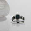 Vintage Thai Silver Egg Surface Colored Treasure Ring S925 Sterling Silver Inlaid With Natural Malachite Flowers Light Luxury Ring Women
