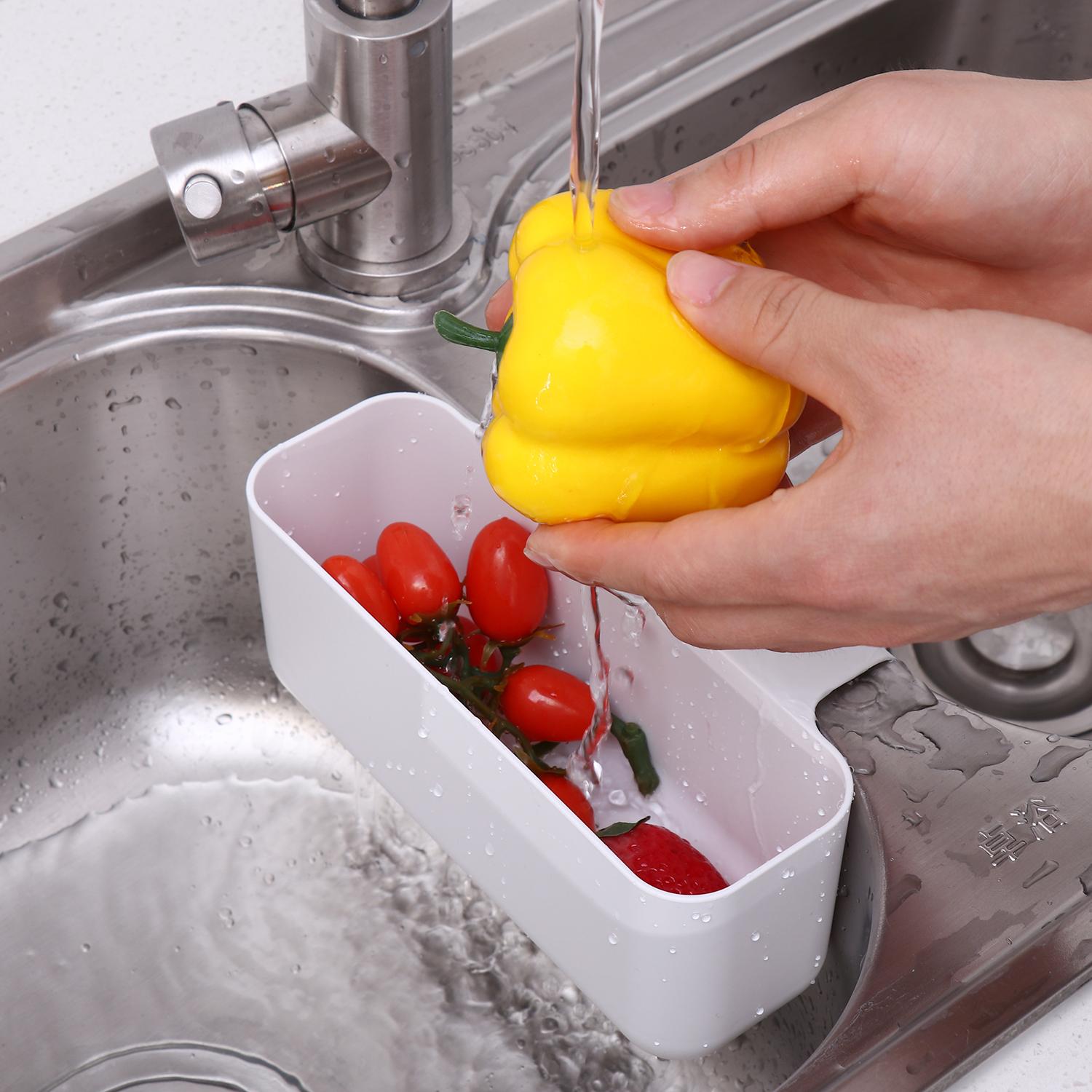 

Organizer Kitchen Bathroom Tools Rack Drainer Filter Storage Fruit Vegetable Basket Sink Strainer