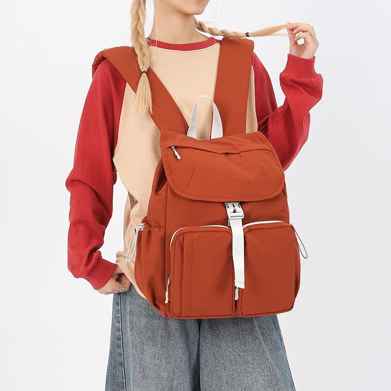 Student's Large Capacity Schoolbag Men's Color Contrast Backpack